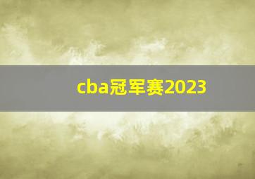 cba冠军赛2023