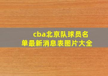 cba北京队球员名单最新消息表图片大全