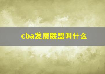 cba发展联盟叫什么