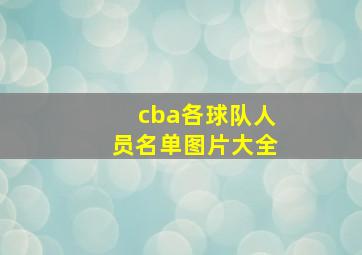 cba各球队人员名单图片大全