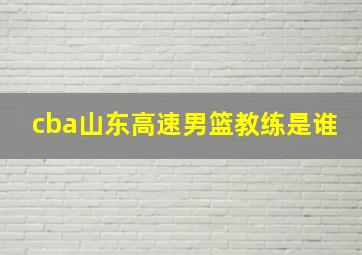 cba山东高速男篮教练是谁