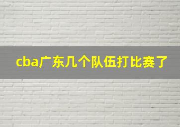 cba广东几个队伍打比赛了