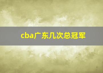 cba广东几次总冠军