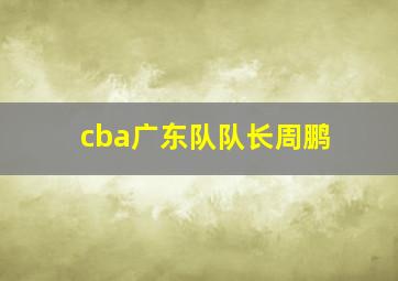 cba广东队队长周鹏