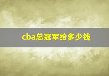 cba总冠军给多少钱