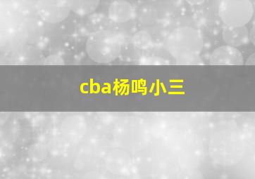 cba杨鸣小三