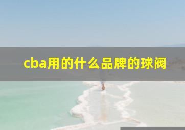 cba用的什么品牌的球阀