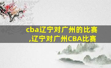 cba辽宁对广州的比赛,辽宁对广州CBA比赛