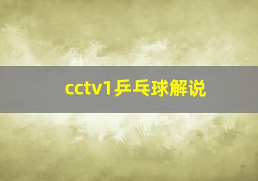 cctv1乒乓球解说