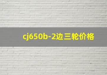 cj650b-2边三轮价格