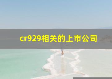 cr929相关的上市公司