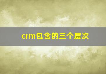 crm包含的三个层次