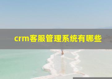 crm客服管理系统有哪些