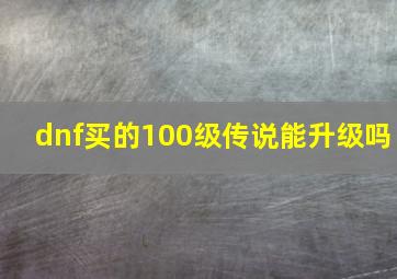 dnf买的100级传说能升级吗