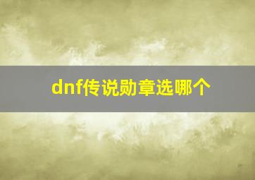 dnf传说勋章选哪个