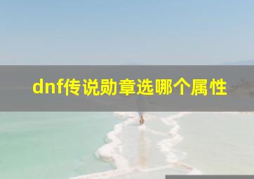 dnf传说勋章选哪个属性