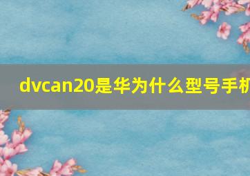 dvcan20是华为什么型号手机