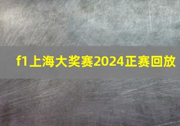 f1上海大奖赛2024正赛回放