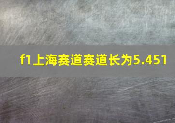 f1上海赛道赛道长为5.451