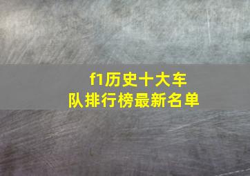 f1历史十大车队排行榜最新名单