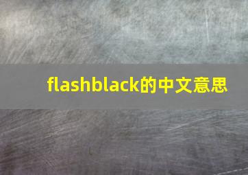 flashblack的中文意思