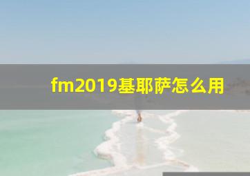 fm2019基耶萨怎么用