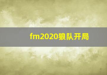 fm2020狼队开局