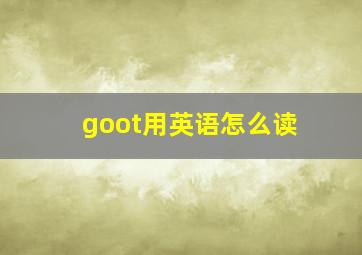 goot用英语怎么读