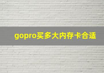 gopro买多大内存卡合适