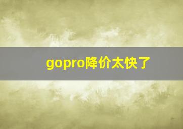 gopro降价太快了