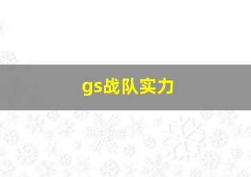 gs战队实力