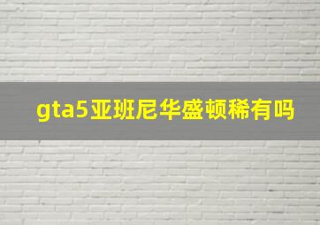 gta5亚班尼华盛顿稀有吗