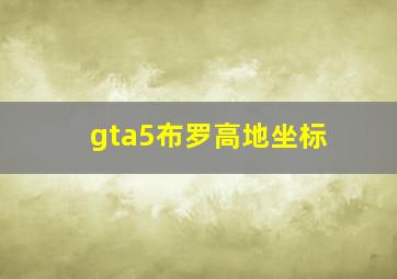 gta5布罗高地坐标