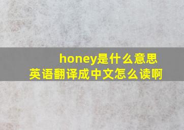 honey是什么意思英语翻译成中文怎么读啊