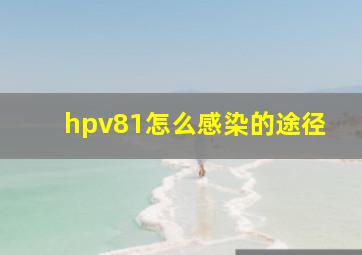 hpv81怎么感染的途径