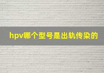 hpv哪个型号是出轨传染的