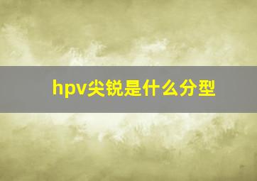 hpv尖锐是什么分型