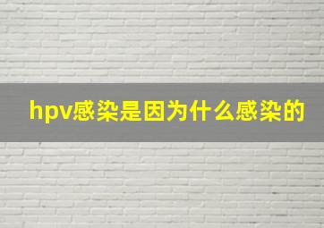 hpv感染是因为什么感染的