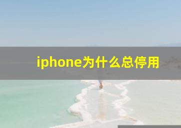 iphone为什么总停用