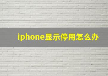 iphone显示停用怎么办