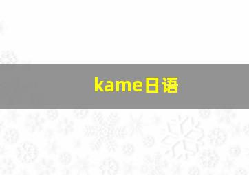 kame日语