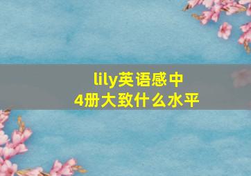 lily英语感中4册大致什么水平