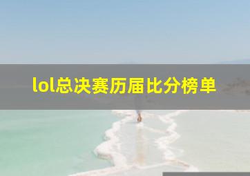 lol总决赛历届比分榜单