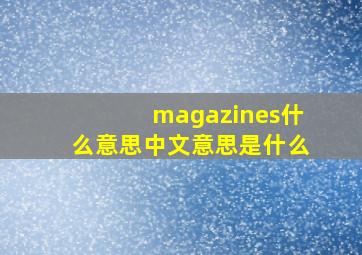 magazines什么意思中文意思是什么