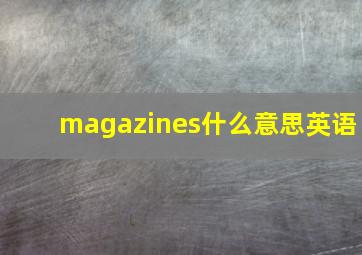 magazines什么意思英语