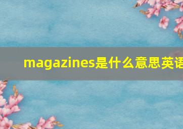 magazines是什么意思英语