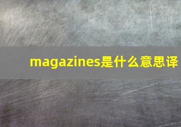 magazines是什么意思译