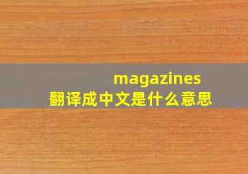 magazines翻译成中文是什么意思