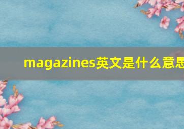 magazines英文是什么意思