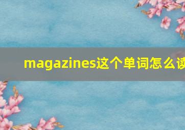 magazines这个单词怎么读